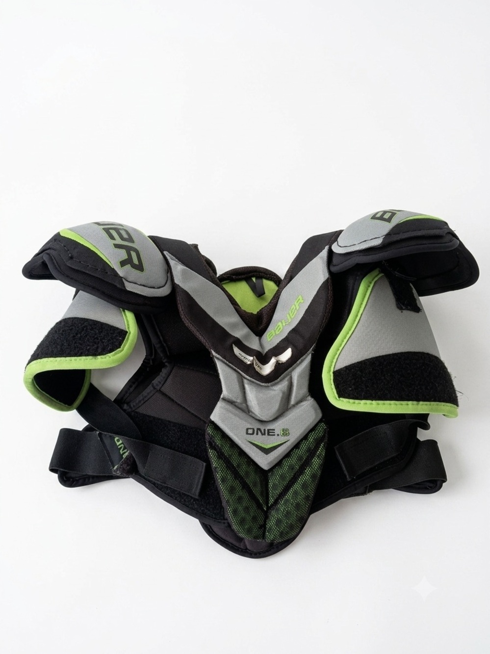 Bauer Supreme One 6 Shoulder Pads Gray Lime Green Accents Youth Large Junior